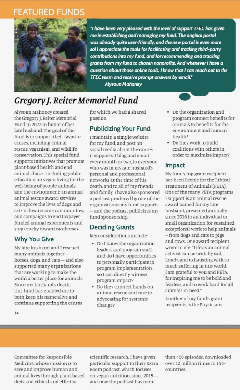 Greg Fund Featured in The Foundation for Enhancing Communities Annual